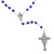 Dark Blue Transparent Glass Rosary