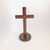 Mahogany Standing Cross on Round Base - 20cm