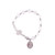 Rosary Bracelet: Stainless Steel Etched - Clear/Silver Beads