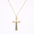 Gold Plated Jade Cross Pendant