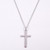 Silver Plated Plain Cross Pendant - 50mm With Steel Chain