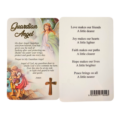 Prayer Card: My Guardian Angel/Cross Foil The Square Gift Store
