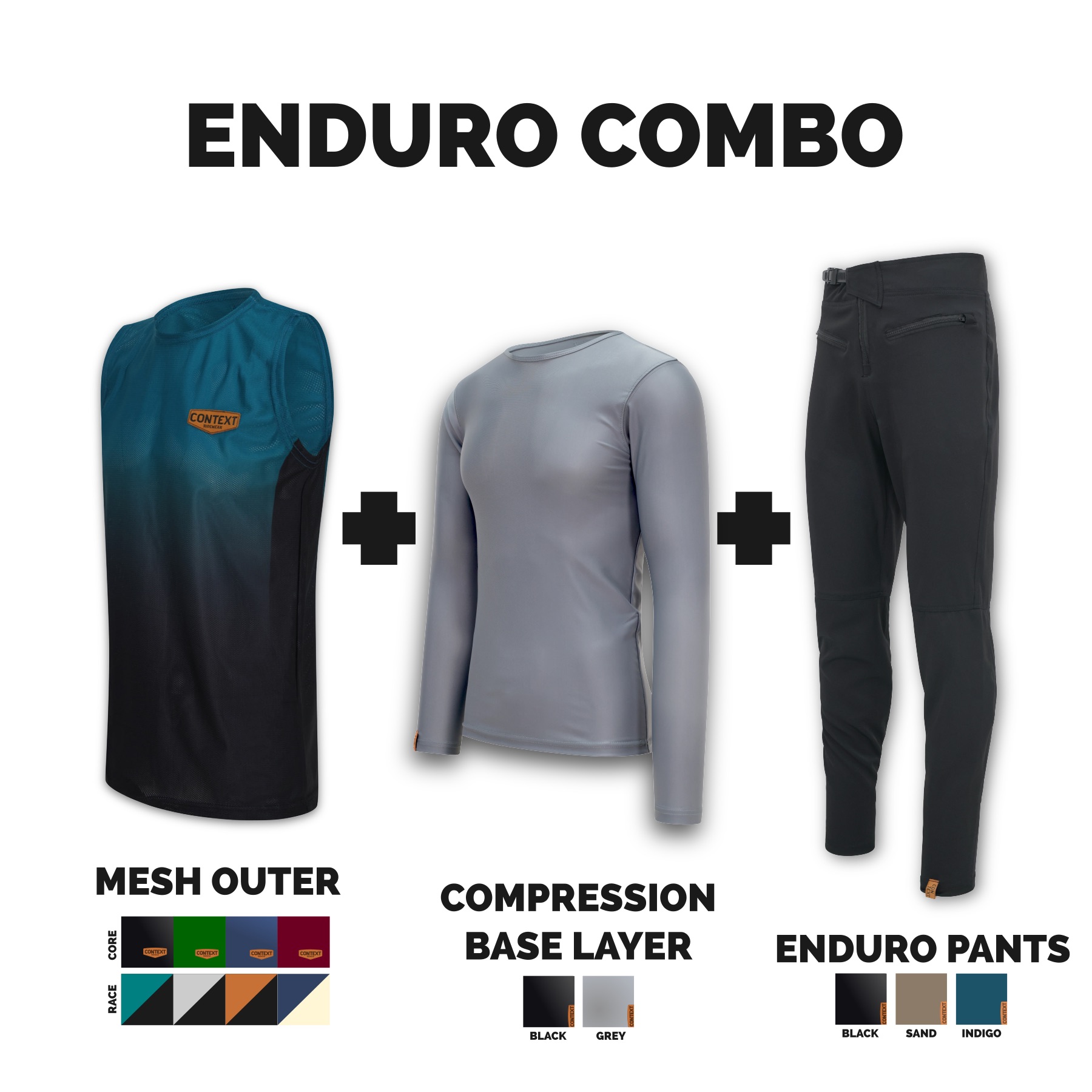 Context Ridewear MTB DH Gravity Enduro combo - Bundle contents