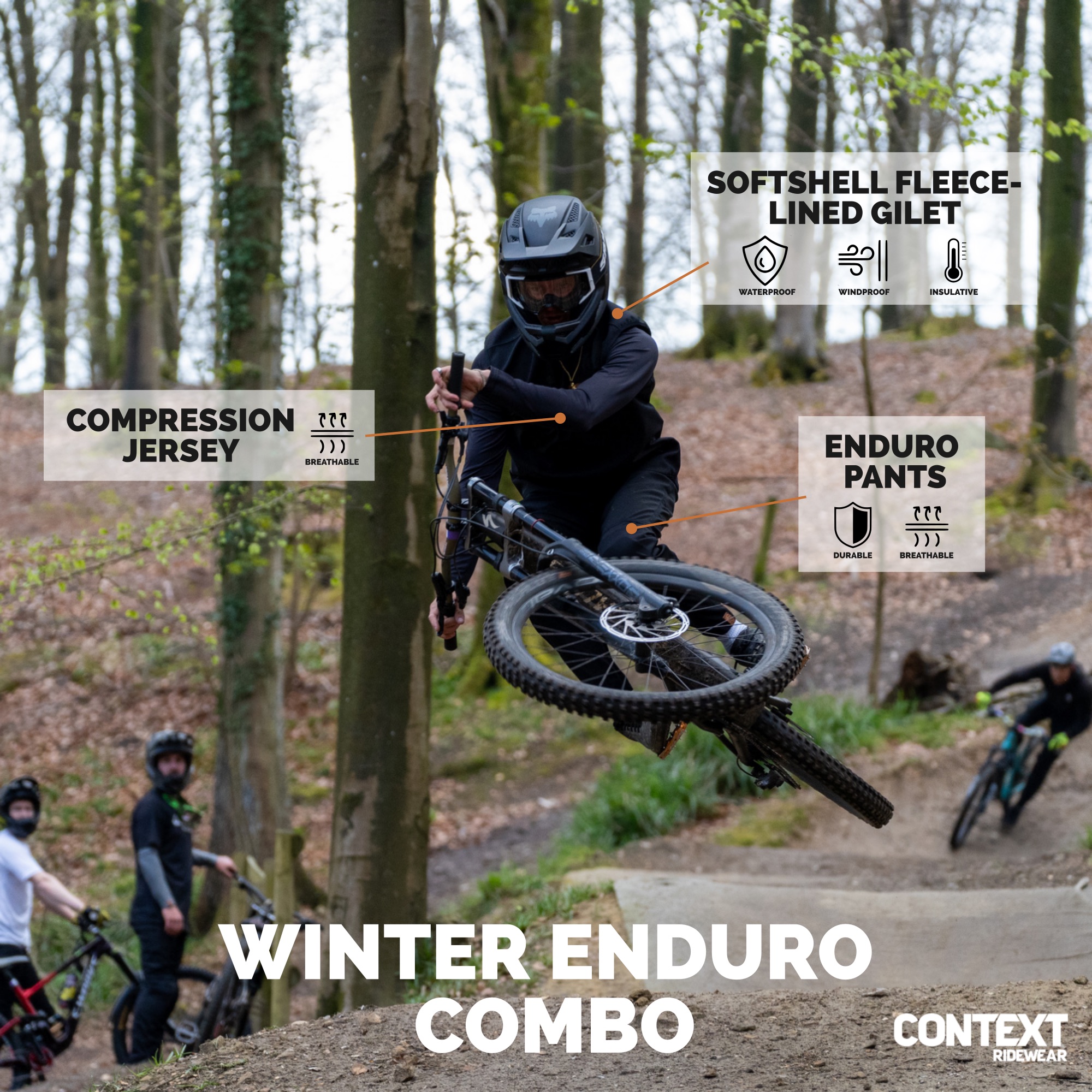 Context Ridewear MTB DH Winter Enduro combo - Scrub Tech details 2