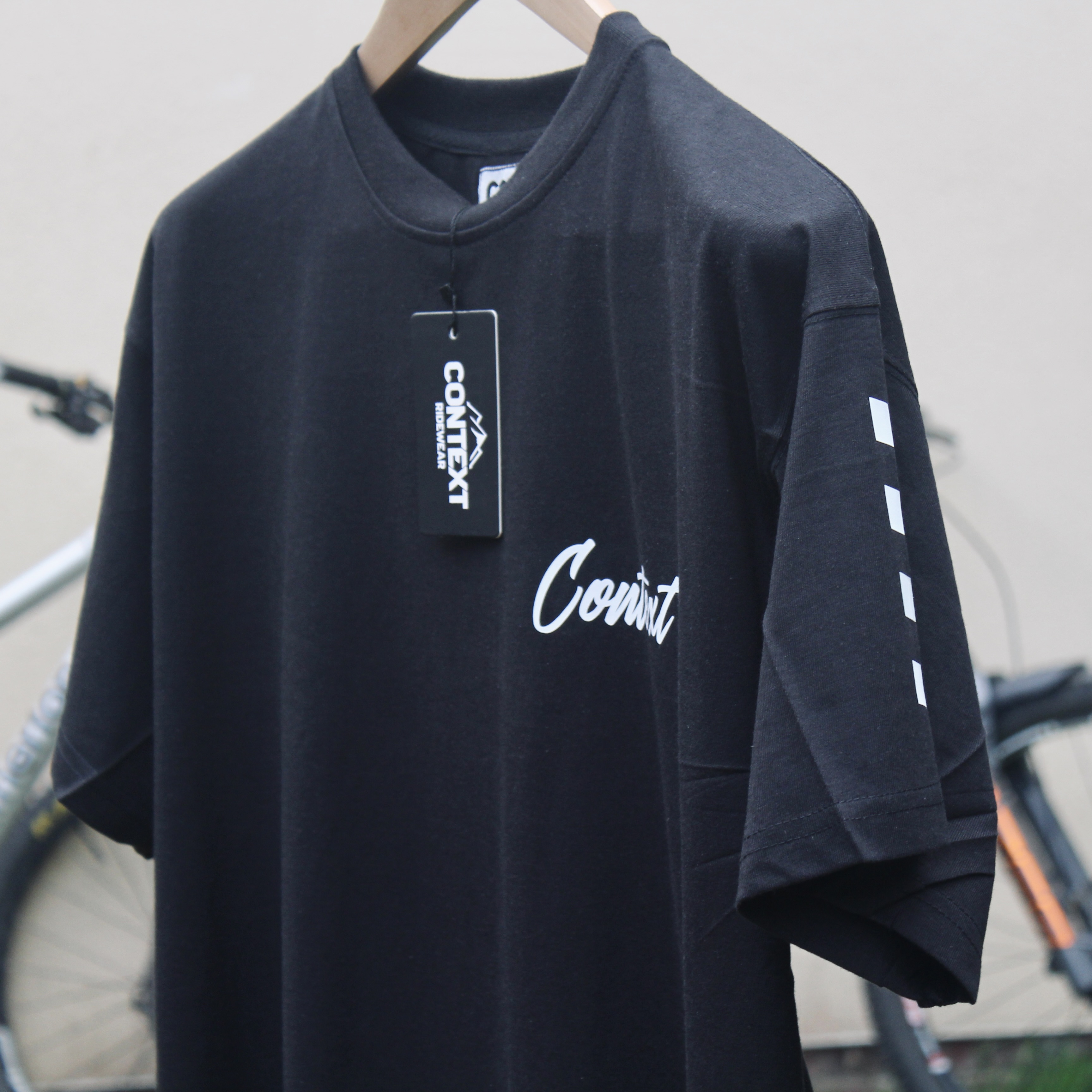Context Ridewear Tech Tee MK2 Black Cafe Racer Hanging