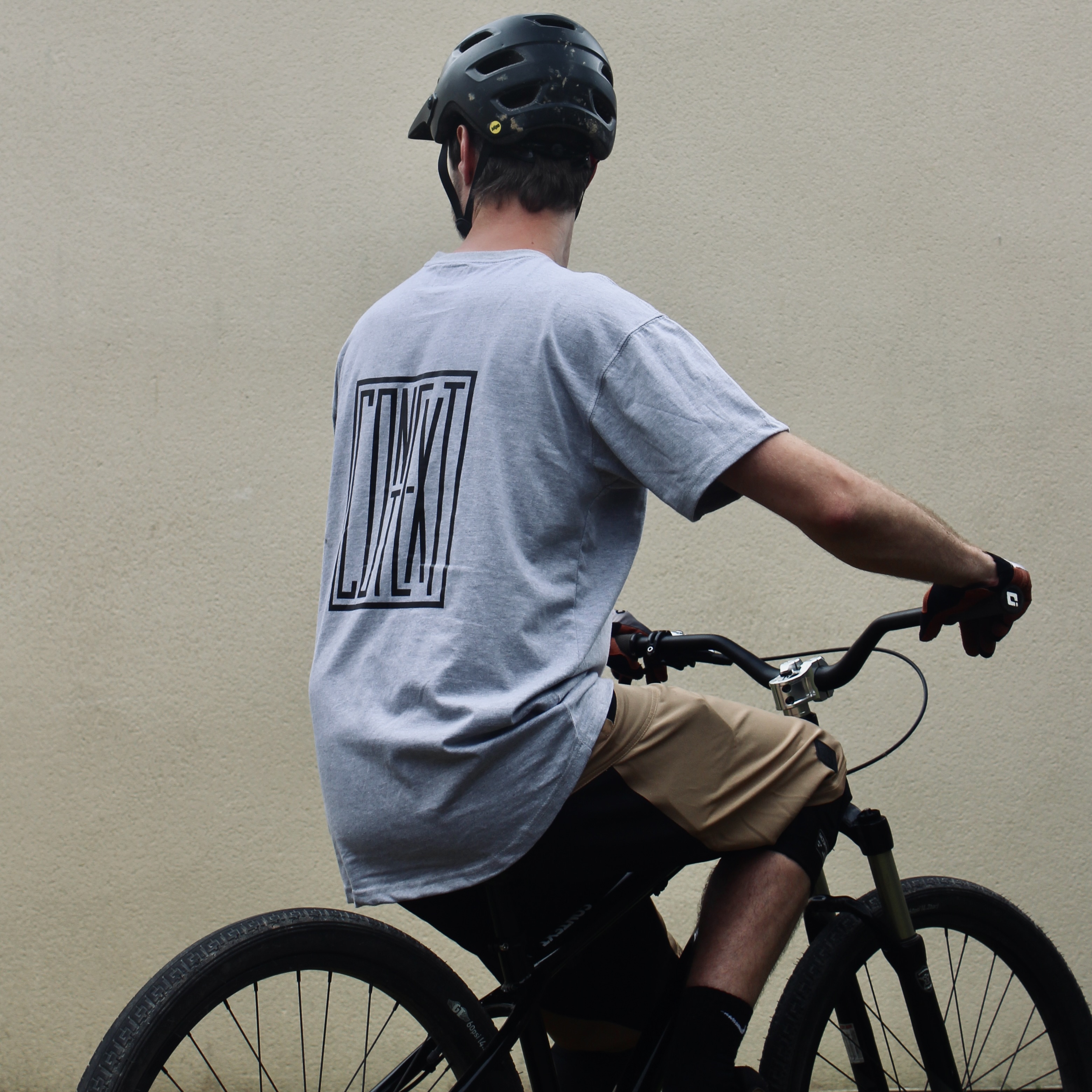 Context Ridewear MTB DH Tee Shorts Combo - On bike Grey and Sandstone