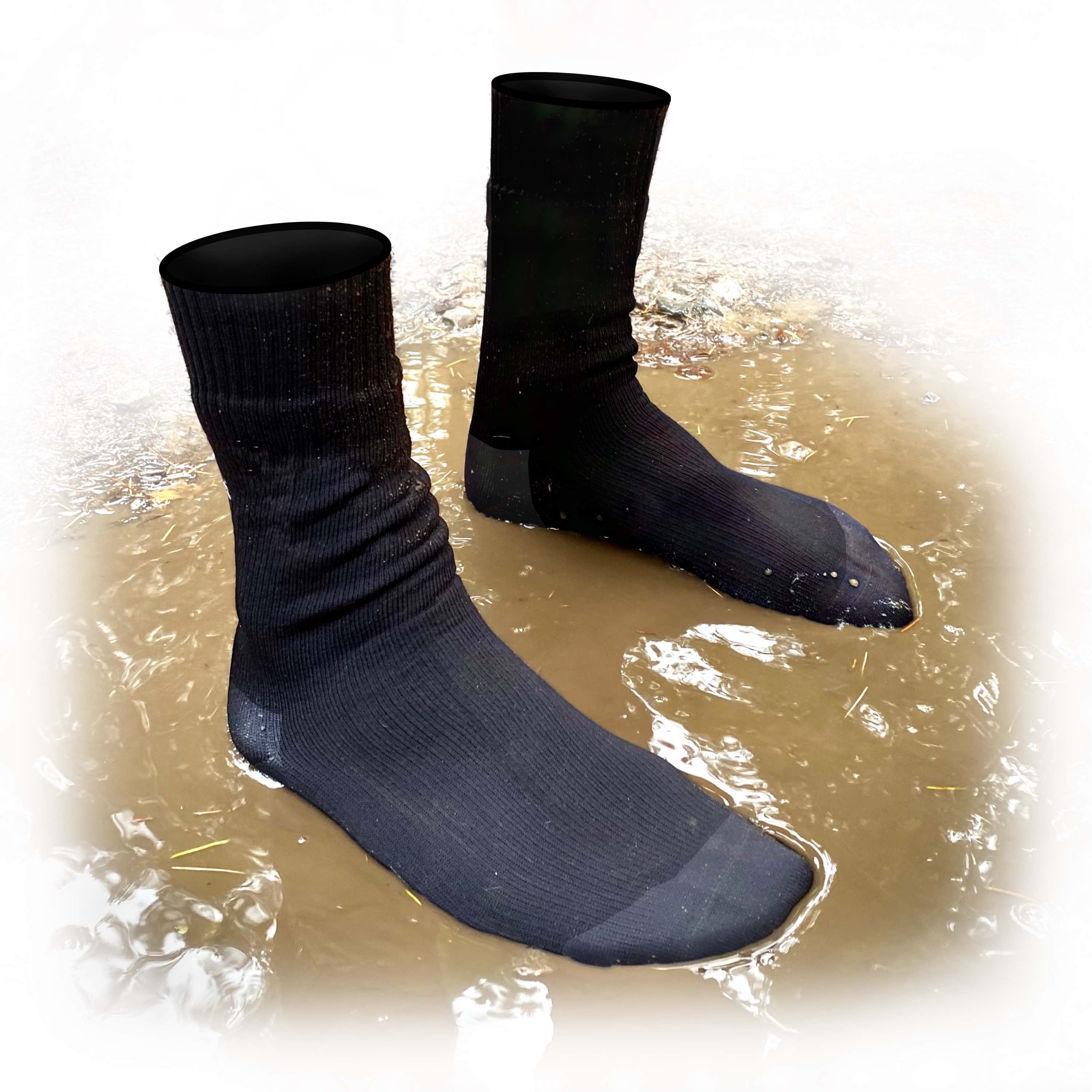 Context Waterproof Socks Puddle Silhouette