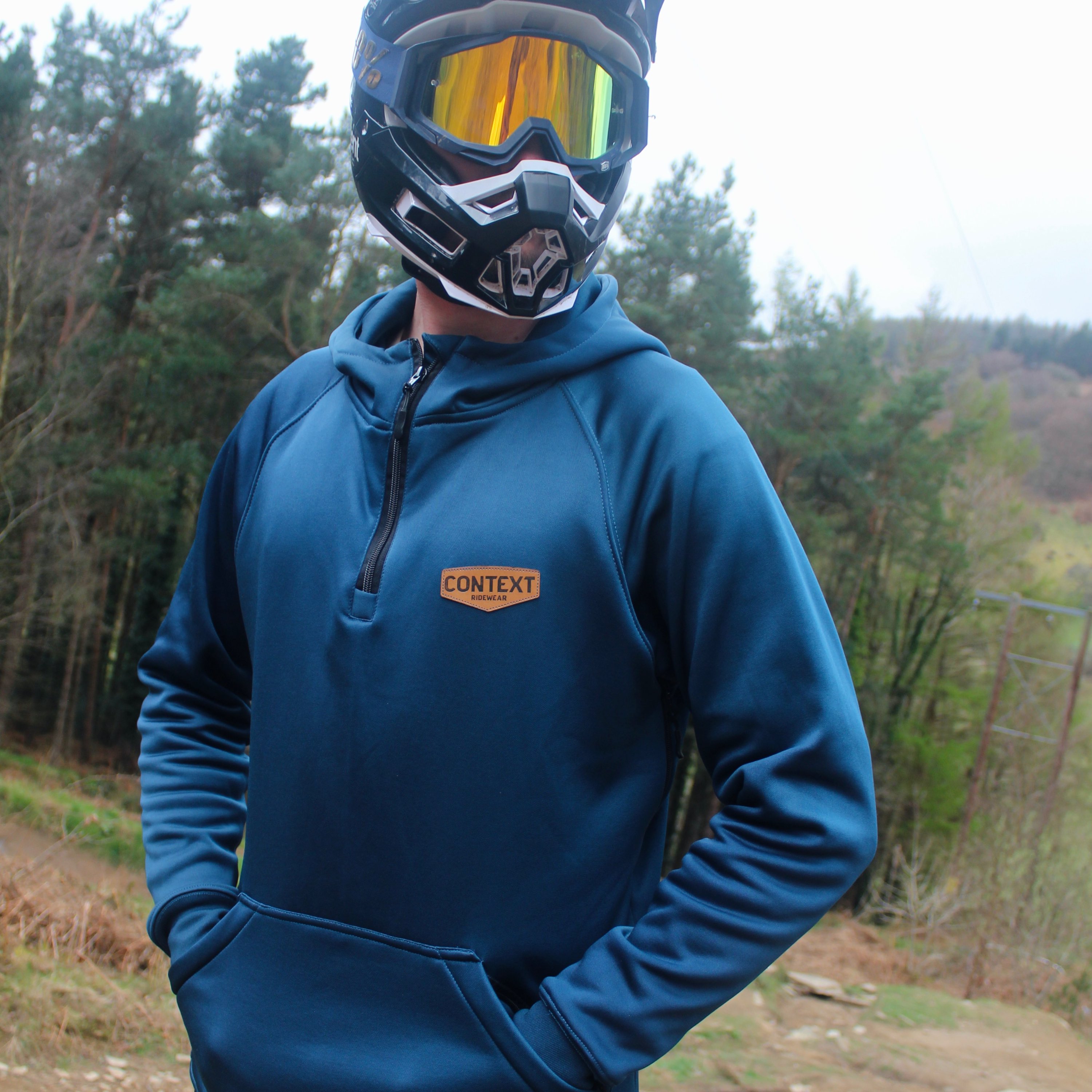 Context Ridewear Freeride Hoodie MK1 Petrol Blue Outdoor Front Image 1