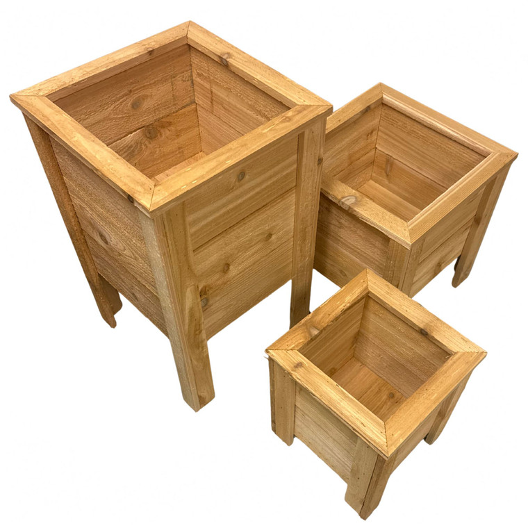 Wooden Planters - 3 Piece Combo Set