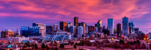 Denver Skyline Sunset Panoramic