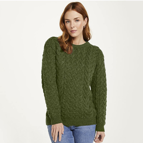 B689430 MEADOW GREEN Colour Traditional Cable Stitches Supersoft Ladies Large Aran Sweater ShopAran.com B689430 MEADOW GREEN Colour Traditional Cable Stitches Supersoft Ladies Large Aran Sweater ShopAran.com