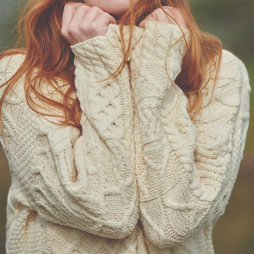 B303162 NATURAL WHITE Colour Aran Sweater Cable Diamond Honeycomb Moss Stitches ShopAran.com B303162 NATURAL WHITE Colour Aran Sweater Cable Diamond Honeycomb Moss Stitches ShopAran.com