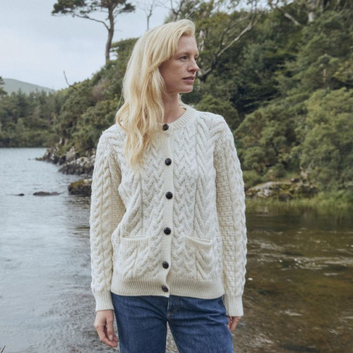 BUY NOW B685367 NATURAL WHITE Colour  Supersoft Lumber Aran Cardigan ON ShopAran.com BUY NOW B685367 NATURAL WHITE Colour  Supersoft Lumber Aran Cardigan ON ShopAran.com