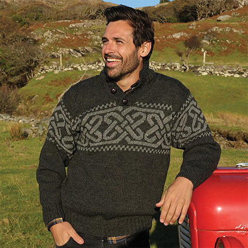 A271195 CHARCOAL Colour Traditional Irishit Knitted Sweater Worsted Wool Shop Now on ShopAran.com A271195 CHARCOAL Colour Traditional Irishit Knitted Sweater Worsted Wool Shop Now on ShopAran.com