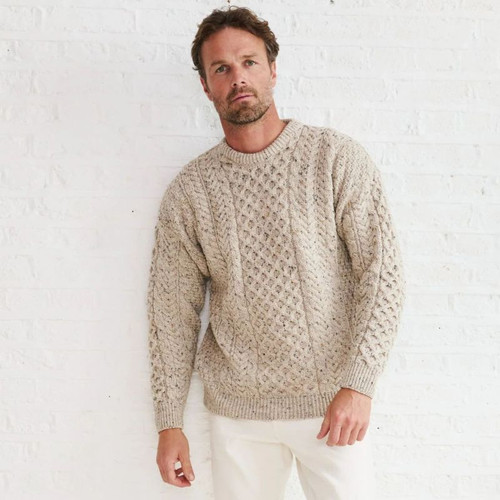 SHOP ONLINE A825 033 BEIGE SKIDDAW Colour Men Irish Aran Sweater ON ShopAran.com SHOP ONLINE A825 033 BEIGE SKIDDAW Colour Men Irish Aran Sweater ON ShopAran.com