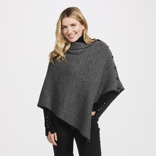 B814 416 CHARCOAL Colour Herringbone Wool Irish Poncho ShopAran.com B814 416 CHARCOAL Colour Herringbone Wool Irish Poncho ShopAran.com