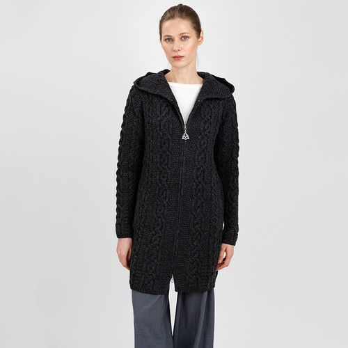 Women's Irish Knit Hooded Coat Women's Irish Knit Hooded Coat