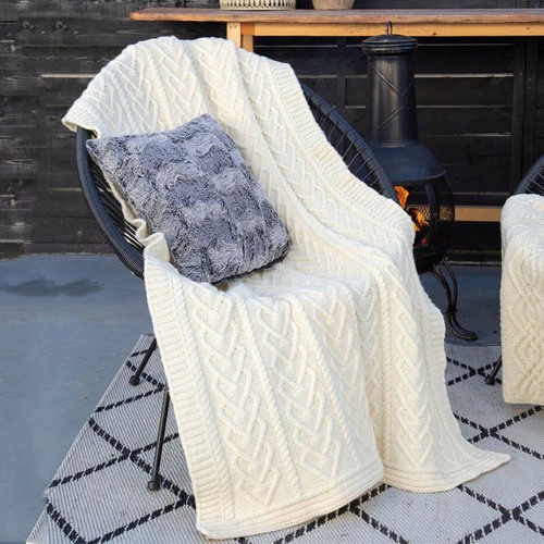 BUY NOW MT121 100 OS Merino Wool Heart Aran Throw ON ShopAran.com BUY NOW MT121 100 OS Merino Wool Heart Aran Throw ON ShopAran.com
