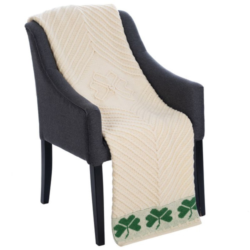 SHOP ONLINE MT119 100 OS Colour Merino Wool Irish Shamrock Throw ON ShopAran.com SHOP ONLINE MT119 100 OS Colour Merino Wool Irish Shamrock Throw ON ShopAran.com