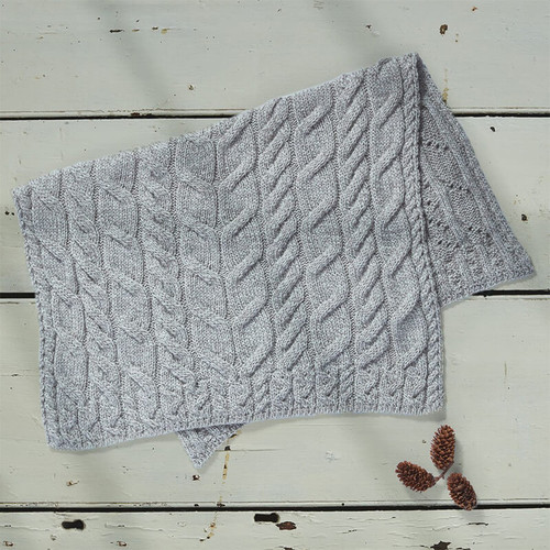 B226 371 MISTY GREY Colour Supersoft Aran Baby Blanket ShopAran.com