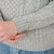 AWM208 303 GREY Colour Crew Neck Aran Sweater In Traditional Irish Knit Back Side View ShopAran.com