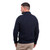 MM204 104 NAVY BLUE Colour  100% Merino Wool with Aran Cable Stitching Men’s Half Zip Irish Sweater Back Side ShopAran.com