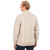 SA357 033 BEIGE SKIDDAW Colour Irish Zip Cardigan Worsted Wool for Men with Ribbed Funnel Neck Back Side View ShopAran.com