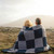 A935 539 DENIM MARL BLUE  Colour Patchwork Aran Blanket Throw 100% Merino Wool ShopAran.com