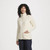 B841 367 NATURAL WHITE Colour Knitted Irish Cardigan with Raised Collar Deep Pockets ShopAran.com