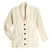 B838 162 NATURAL WHITE Colour  Colour Merino Wool Cardigan with Football Buttons Pockets ShopAran.com