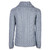 B940 385 MISTY BLUE Colour Ladies Buttoned Cable Cardigan Studio Back Side View ShopAran.co