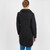 ML106 101 CHARCOAL Colour Aran Knit Coat with Honeycomb Moss Stitches Back Side ShopAran.com