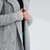 ML116 103 GREY Ladies Merino Wool Irish Cardigan wiht Hood and Pockets Closeup View Front Shoparan.com