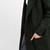 ML116 102 ARMY GREEN Colour Women Aran Knit Cardigan with Moss Stitch and Cable Sleeves Closeup View ShopAran.com