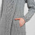 ML120 103 GREY Colour Irish Wool Coat Cable Knit with Three Button Closure ShopAran.com