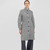 ML126 103 GREY Colour A Line Aran Jacket Merino Wool Celtic Buttons Studio View ShopAran.com
