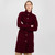 ML126 108 WINE RED Colour A Line Aran Jacket Merino Wool Celtic Buttons ShopAran.com