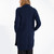 ML130 104 NAVY BLUE Colour Irish Knit Cardigan With Open Front Back Side View ShopAran.com