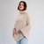 ML132 109 PARSNIP Colour Merino Wool Poncho Chunky Cowl Neck Side View ShopAran.com