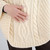 ML132 100 NATURAL WHITE Colour Cable Cowl Neck Poncho Closeup View Knit ShopAran.com