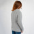 ML136 103 GREY Colour Irish Cable Poncho Chunky Cowl Neck Design Back Side View ShopAran.com
