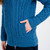 ML136 107 TEAL BLUE Colour Cozy Irish Poncho Merino Wool with Cable Stitch Front Pocket View ShopAran.com