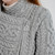 ML136 103 GREY Colour Irish Cable Poncho Chunky Cowl Neck Design Closeup Trinity Knot Zipper ShopAran.com