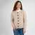 ML152 109 PARSNIP Colour Irish Wool Cardigan  Honeycomb  Button Front ShopAran.com