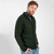 MM200 102 ARMY GREEN Colour Men Traditional Irish Button Cardigan Side View ShopAran.com