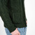 MM200 102 ARMY GREEN Colour Men’s Irish Cardigan with Shawl Collar Closeup Sleeve Knit View ShopAran.com