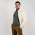 MM205 100 NATURAL WHITE Colour Full Zip Aran Sweater for Men Open Front View ShopAran.com