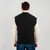MM207 101 CHARCOAL Colour Men’s Knit Cardigan Vest In Cable Stitch Back Side View ShopAran.com