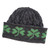 MM256 101 CHARCOAL Colour Men’s Irish Merino Wool Hat with Shamrock Detail ShopAran.com