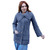 B557 206 DENIM BLUE Colour Soft Merino Wool Cardigan with Trellis Stitching ShopAran.com
